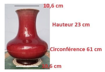 Estimation de l’Art d’Asie: Vase chinois couleur rouge sang de boeuf des années 1425 à 1435 – Hauteur 23 cm