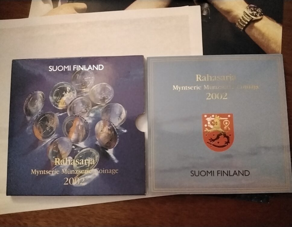 Estimation de la Monnaie et des Médailles Euros 2002 Finlande – Rahasarja Myntserie Mini-Serie Copinage 2002.