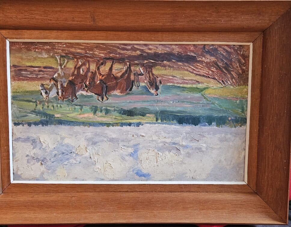 Estimation d’un tableau de Raymond Louis Lecourt de 1924, 65x45cm en parfait état, trouvé dans un manoir en Normandie