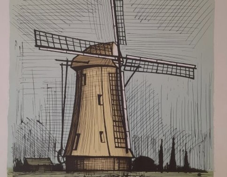 Estimation lithographie Bernard Buffet – Le Moulin Hollandais, 1985