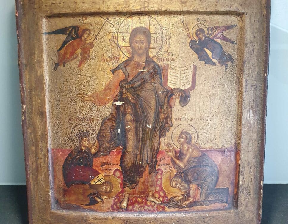 Estimation icône russe du Christ pancréateur – 30x25x3 cm