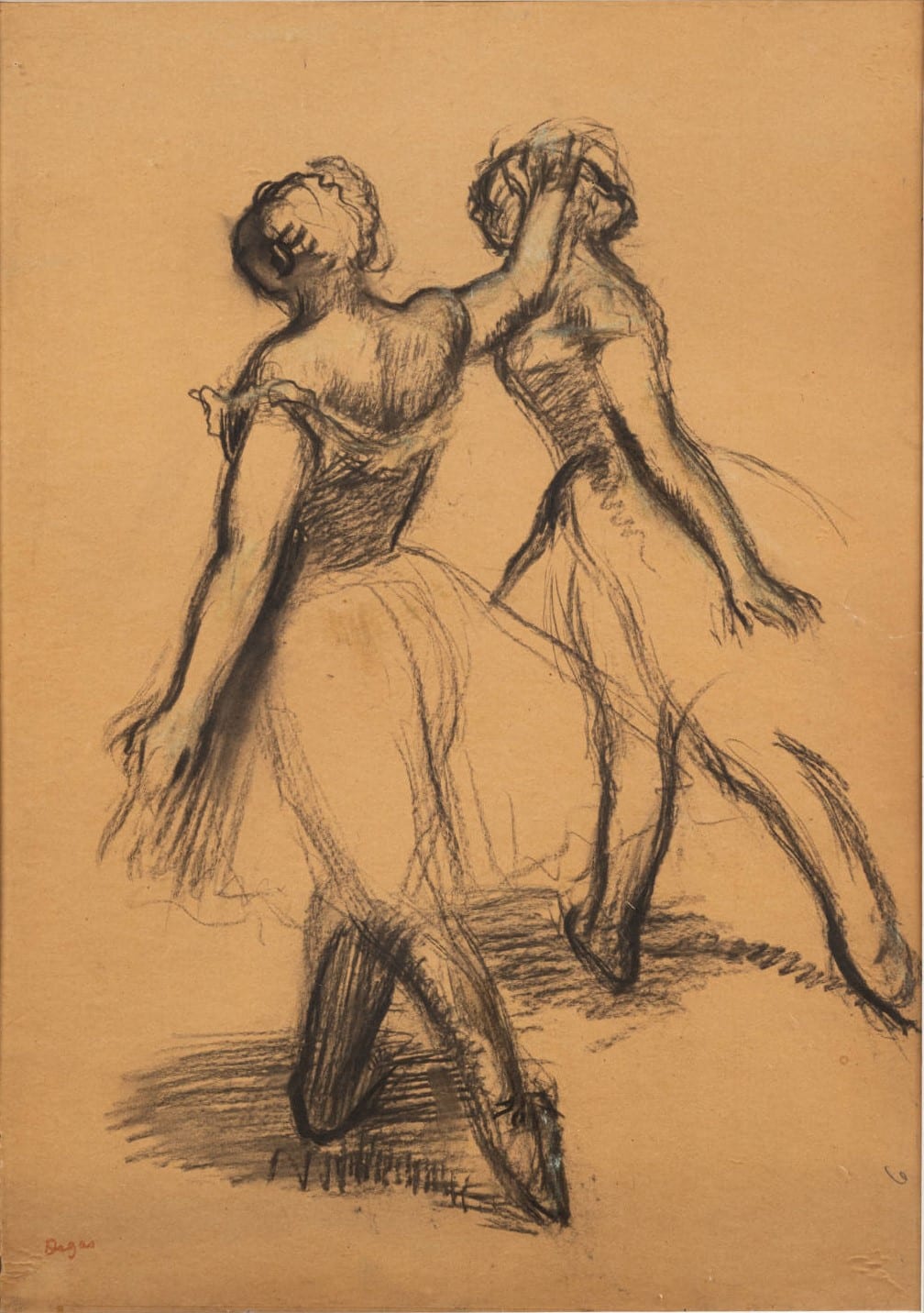 Estimation Danseuses de Degas fusain et pastel