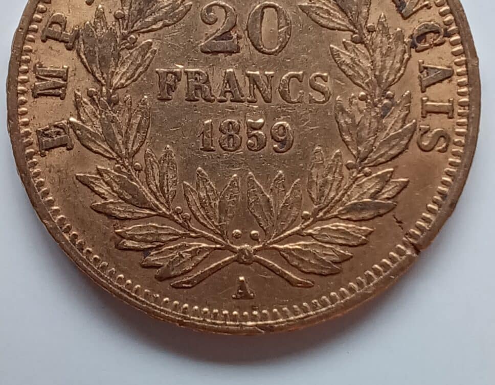Estimation de la médaille Napoléon 20 francs 1859