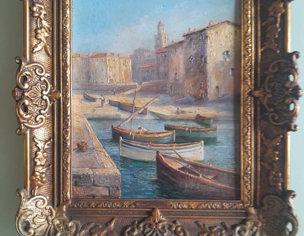 Estimation de l’authentique peinture à l’huile sur toile « Vue du port à Saint Tropez » signée par L Cadierra