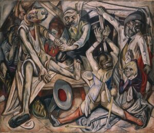 Max Beckmann, Die Nacht (La Nuit), huile sur toile, 1918-1919, Düsseldorf, Kunstsammlung